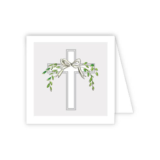 Handpainted Gray Cross Enclosure Card