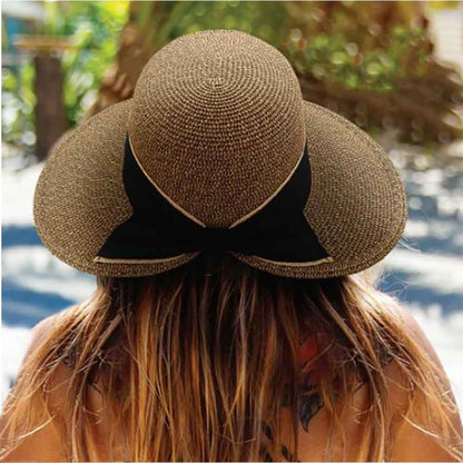 Backless Facesaver Hat with Wide Ribbon Bow - Sun 'N' Sand Hats Facesaver Hat Sun N Sand Hats