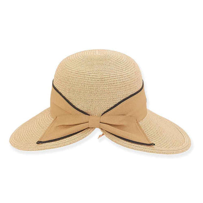 Backless Facesaver Hat with Wide Ribbon Bow - Sun 'N' Sand Hats Facesaver Hat Sun N Sand Hats