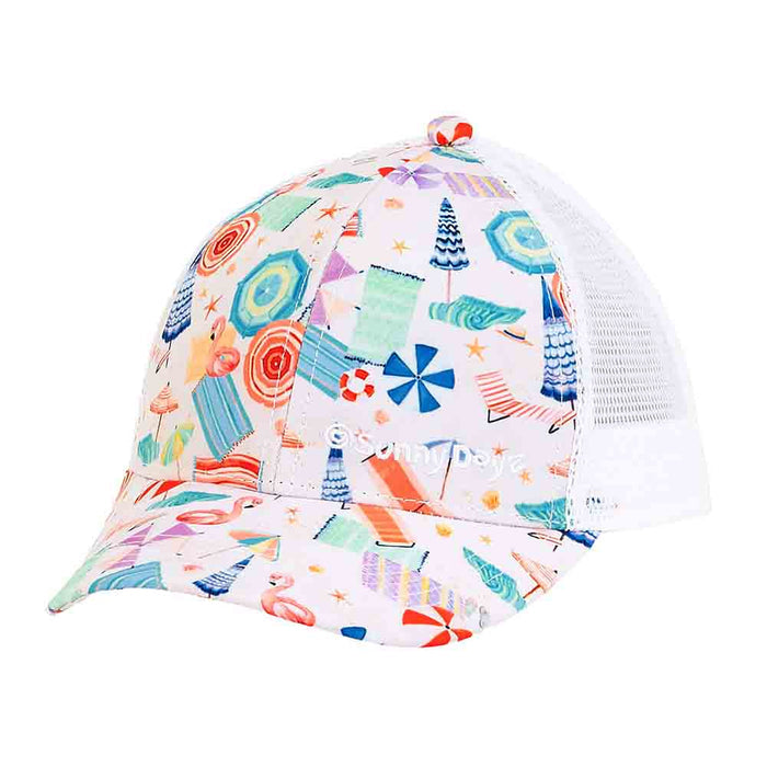 Beach Umbrellas Trucker's Cap for Small Heads - Sunny Dayz Hat Cap Sun N Sand Hats HK409 Tan Small (54 cm)