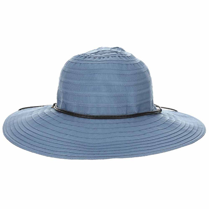 Bellarosa Ribbon Sun Hat with Chin Cord - Scala Hat Wide Brim Sun Hat Scala Hats
