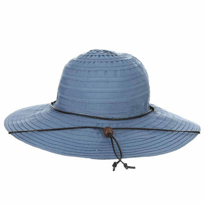 Bellarosa Ribbon Sun Hat with Chin Cord - Scala Hat Wide Brim Sun Hat Scala Hats