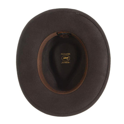 Belloq Crushable Water Repellent Wool Felt Outback Hat - Indiana Jones Hat Safari Hat Indiana Jones Hats