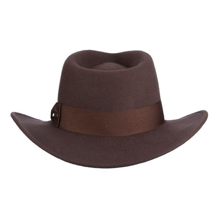Belloq Crushable Water Repellent Wool Felt Outback Hat - Indiana Jones Hat Safari Hat Indiana Jones Hats