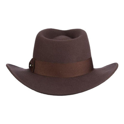 Belloq Crushable Water Repellent Wool Felt Outback Hat - Indiana Jones Hat Safari Hat Indiana Jones Hats