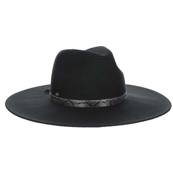 Black Large Brim Safari Sun Hat - Scala Collezione Safari Hat Scala Hats LP352 Black Medium (57 cm)