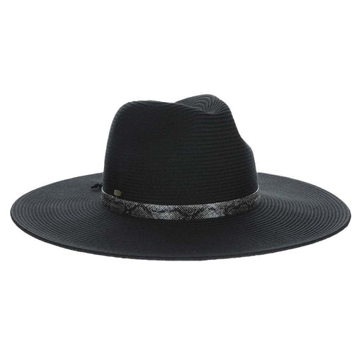 Black Large Brim Safari Sun Hat - Scala Collezione Safari Hat Scala Hats LP352 Black Medium (57 cm)