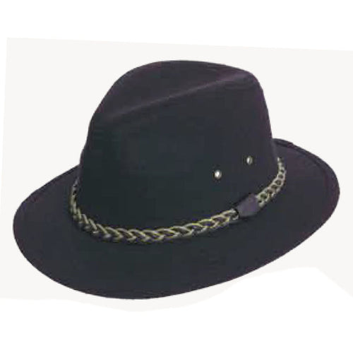 Black Vegan Wool Felt Safari Hat - Dorfman Pacific Hats Safari Hat Dorfman Hat Co. MW253 Black X-Large