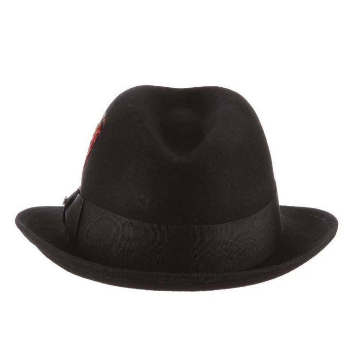 Black Wool Felt Fedora Hat - Scala Hats Fedora Hat Scala Hats