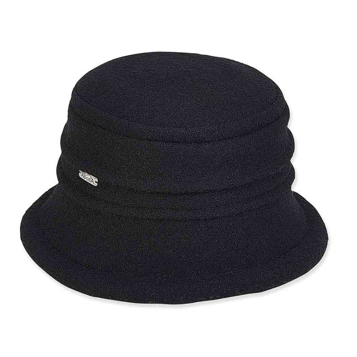 Boiled Wool Cloche with Piping Accent - Adora® Wool Hats Cloche Adora Hats AD1065C Black Medium (57.5 cm)