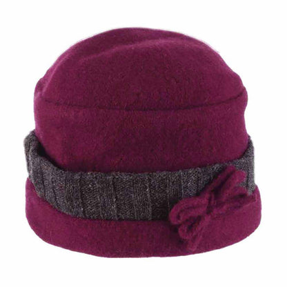 Boiled Wool Cuffed Turban Beanie - Scala Hat Beanie Scala Hats LW720 Magenta