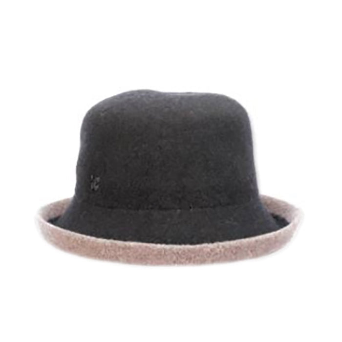 Boiled Wool Up Brim Hat - Callanan Hats Kettle Brim Hat Callanan Hats LV453-BLK Black Medium (57 cm)
