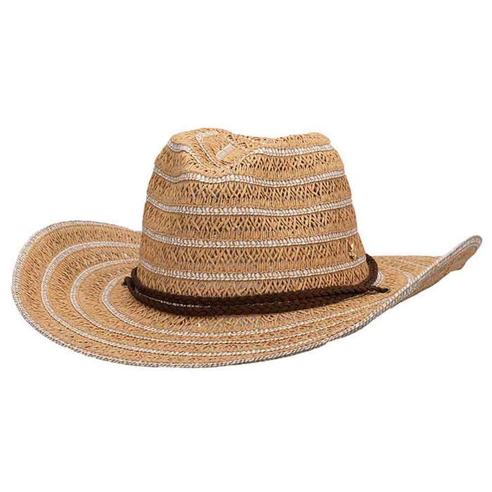Breezy Braided Women's Cowboy Hat with Chin Strap - Cappelli Straworld Cowboy Hat Cappelli Straworld CSW404TE Tea OS (57 cm)
