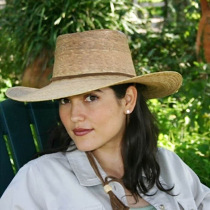 Burnt Palm Leaf Outback Sun Hat for Small Heads - Tula Hats Gambler Hat Tula Hats