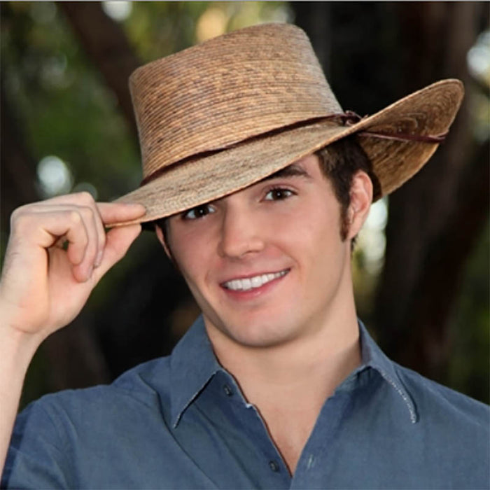 Burnt Palm Leaf Outback Sun Hat for Small Heads - Tula Hats Gambler Hat Tula Hats