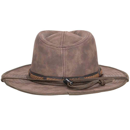 Buster Weathered Vegan Leather Outback Hat - DPC Headwear Safari Hat Dorfman Hat Co.