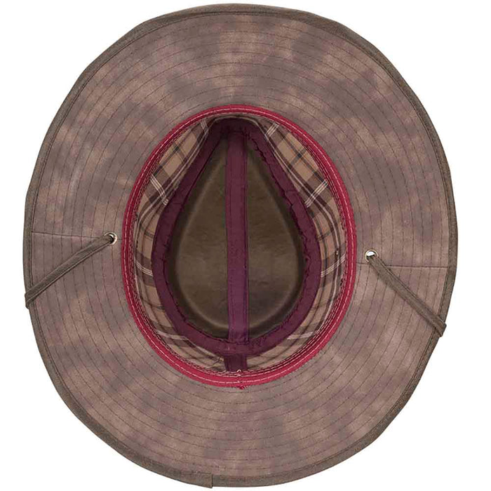 Buster Weathered Vegan Leather Outback Hat - DPC Headwear Safari Hat Dorfman Hat Co.