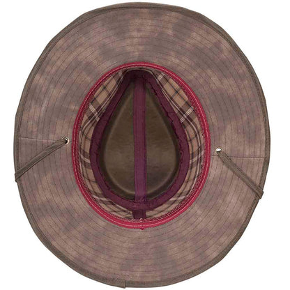 Buster Weathered Vegan Leather Outback Hat - DPC Headwear Safari Hat Dorfman Hat Co.
