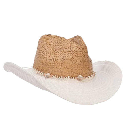 Caryne Toyo Straw Cowboy Hat with Contract Color Brim - Scala Hats Cowboy Hat Scala Hats