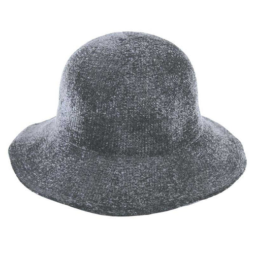 Chenille Cloche with Shapeable Wire Brim - Jeanne Simmons Hat Cloche Jeanne Simmons Accessories JS7246 Grey Medium (57 cm)