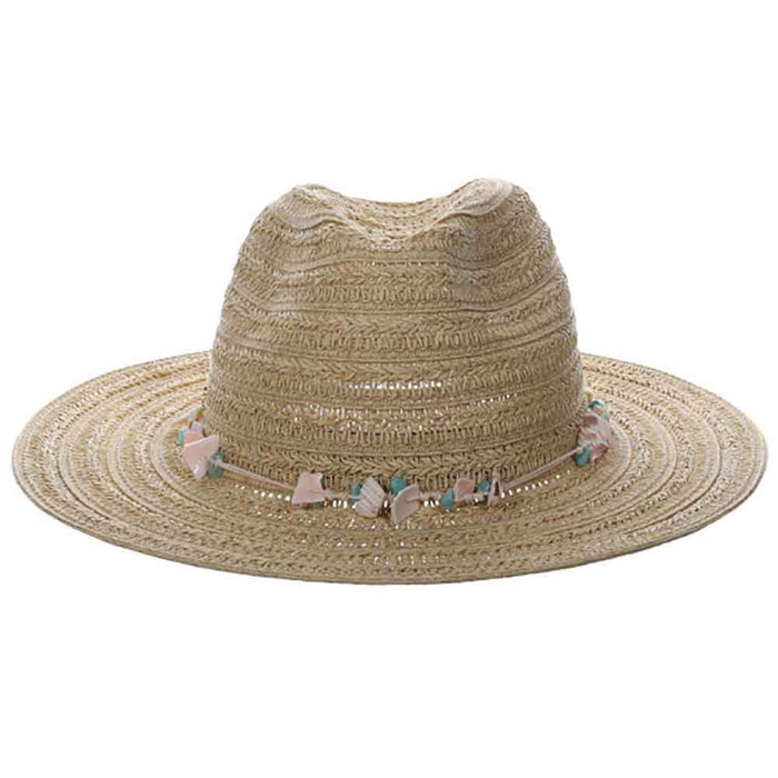 Claire Crochet Straw Safari Hat with Shells - Cappelli Straworld Safari Hat Cappelli Straworld