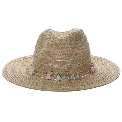 Claire Crochet Straw Safari Hat with Shells - Cappelli Straworld Safari Hat Cappelli Straworld