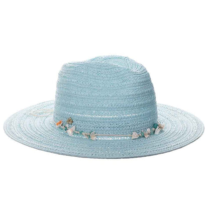 Claire Crochet Straw Safari Hat with Shells - Cappelli Straworld Safari Hat Cappelli Straworld