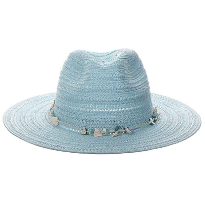 Claire Crochet Straw Safari Hat with Shells - Cappelli Straworld Safari Hat Cappelli Straworld