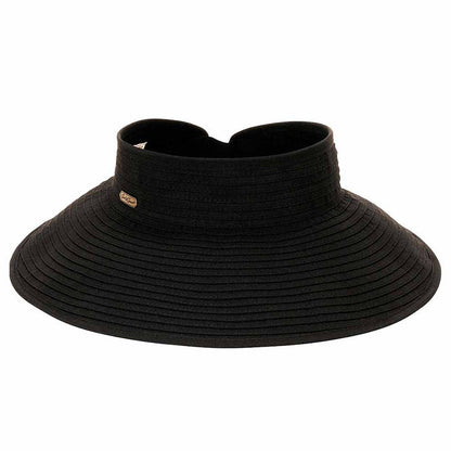 Classic Roll Up Wrap Around Visor Hat - Sun 'N' Sand Hats Visor Cap Sun N Sand Hats HH1364A Black