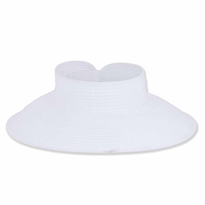 Classic Roll Up Wrap Around Visor Hat - Sun 'N' Sand Hats Visor Cap Sun N Sand Hats HH1364C White