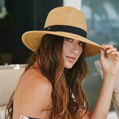 Classic Wide Brim Straw Safari Hat - Scala Hats Safari Hat Scala Hats