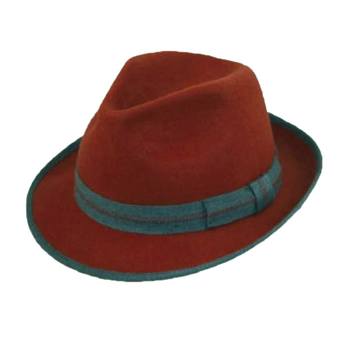 Classic Wool Felt Fedora Hat in Large Size - JSA Wool Hats Fedora Hat Jeanne Simmons Accessories JS7164 Apricot Large (59 cm)