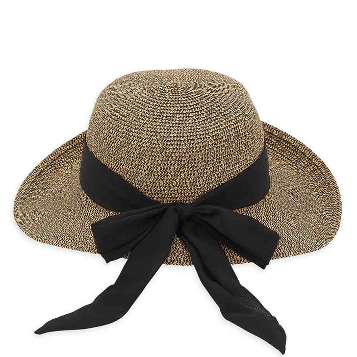 Classy Straw Summer Hat with Chiffon Tie - Sun 'N' Sand Hat Wide Brim Hat Sun N Sand Hats