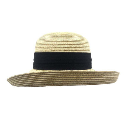 Classy Straw Summer Hat with Chiffon Tie - Sun 'N' Sand Hat Wide Brim Hat Sun N Sand Hats