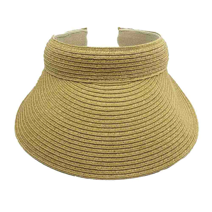 Clip On Straw Sun Visor with Comfort Band - JSA Hats Visor Cap Jeanne Simmons Accessories