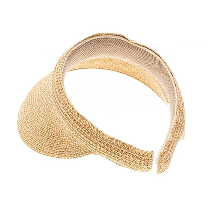 Comfort Band Metallic Straw Clip On Sun Visor - Boardwalk Style Visor Cap Boardwalk Style Hats