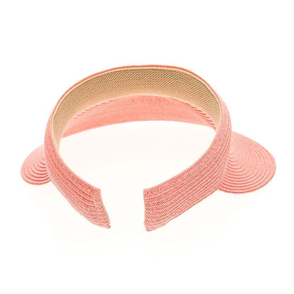 Comfort Band Pastel Colors Clip On Straw Sun Visor - Boardwalk Style Visor Cap Boardwalk Style Hats