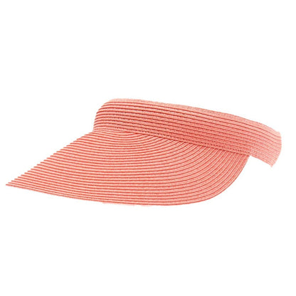 Comfort Band Pastel Colors Clip On Straw Sun Visor - Boardwalk Style Visor Cap Boardwalk Style Hats