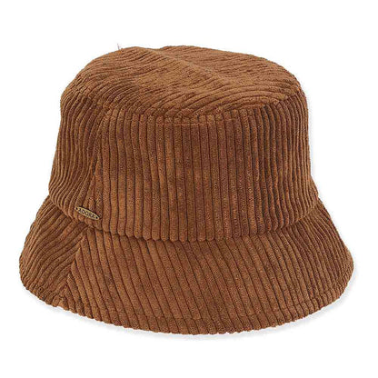 Corduroy Bucket Hat - Adora® Hats Bucket Hat Adora Hats AD1501A Brown OS (57 cm)
