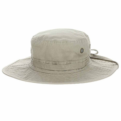 Cotton Boonie with Tropical Print Underbrim - DPC Hats Bucket Hat Dorfman Hat Co. BH222KHX Khaki X-Large (24")