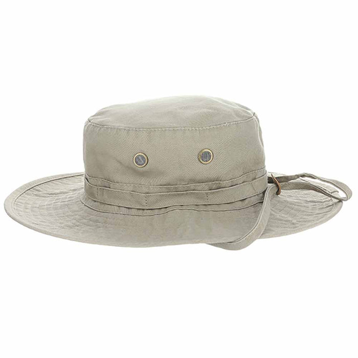 Cotton Boonie with Tropical Print Underbrim - DPC Hats Bucket Hat Dorfman Hat Co.