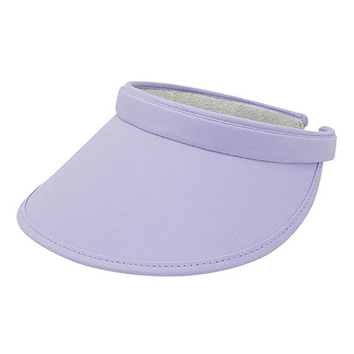Cotton Clip-On Sun Visor with Bound 3.5" Bill - Mega Cap Visor Cap MegaCI MC4115Bpw Periwinkle OS