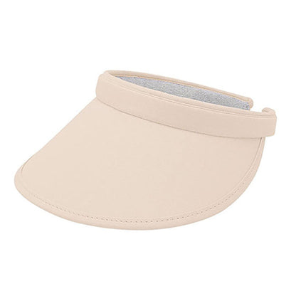 Cotton Clip-On Sun Visor with Bound 3.5" Bill - Mega Cap Visor Cap MegaCI MC4115Bkh Khaki OS