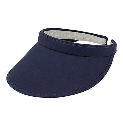 Cotton Clip-On Sun Visor with Bound 3.5" Bill - Mega Cap Visor Cap MegaCI MC4115B-NV Navy OS
