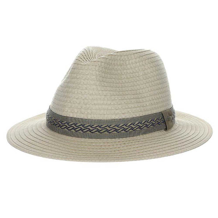 Country Tribal Band Fabric Safari Hat - Scala Hats for Men Safari Hat Scala Hats MS486-NATs Khaki S/M (57cm)