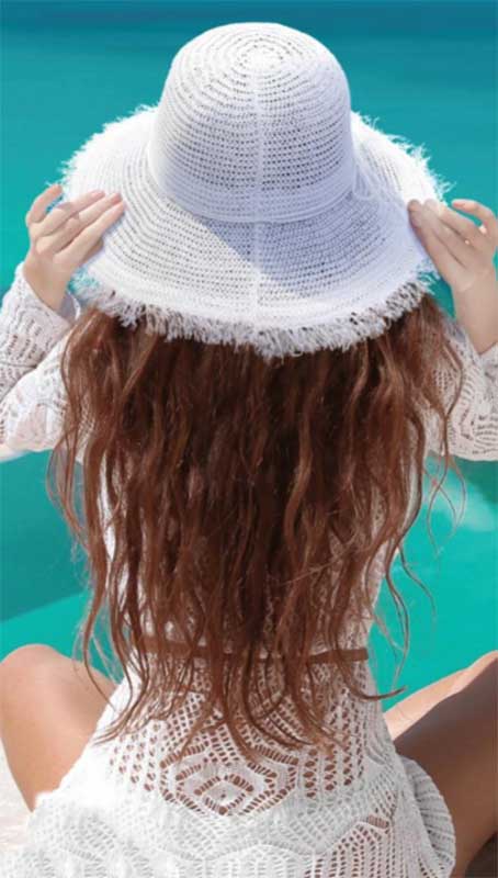 Crocheted White Straw Summer Hat - Sun 'N' Sand Hats Wide Brim Hat Sun N Sand Hats