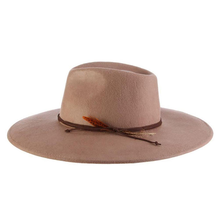 Crushable Wool Felt Rancher Hat with Flat Brim - Scala Hats Safari Hat Scala Hats