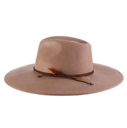 Crushable Wool Felt Rancher Hat with Flat Brim - Scala Hats Safari Hat Scala Hats