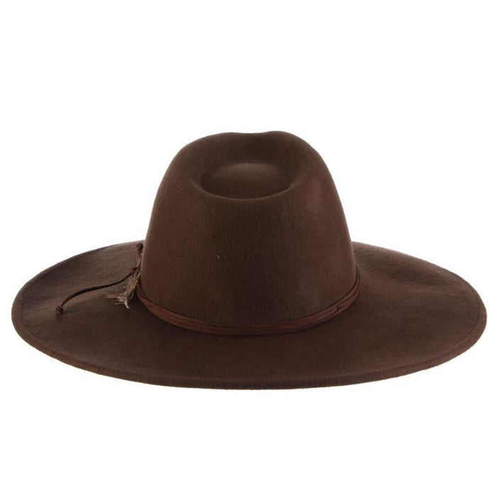 Crushable Wool Felt Rancher Hat with Flat Brim - Scala Hats Safari Hat Scala Hats