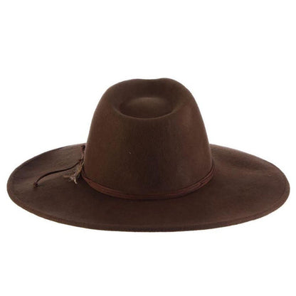 Crushable Wool Felt Rancher Hat with Flat Brim - Scala Hats Safari Hat Scala Hats